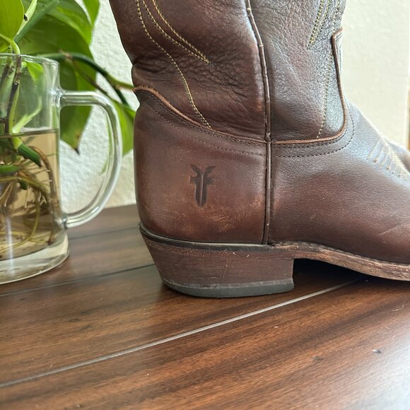 Frye Women's Billy Pull On Cowgirl Boot, Brown, Size 8.5 - Picture 4 of 16